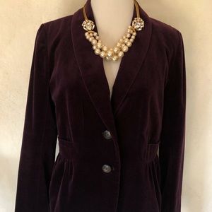 J.Crew Purple Velvet Like Lined Blazer/Jacket Sz 6